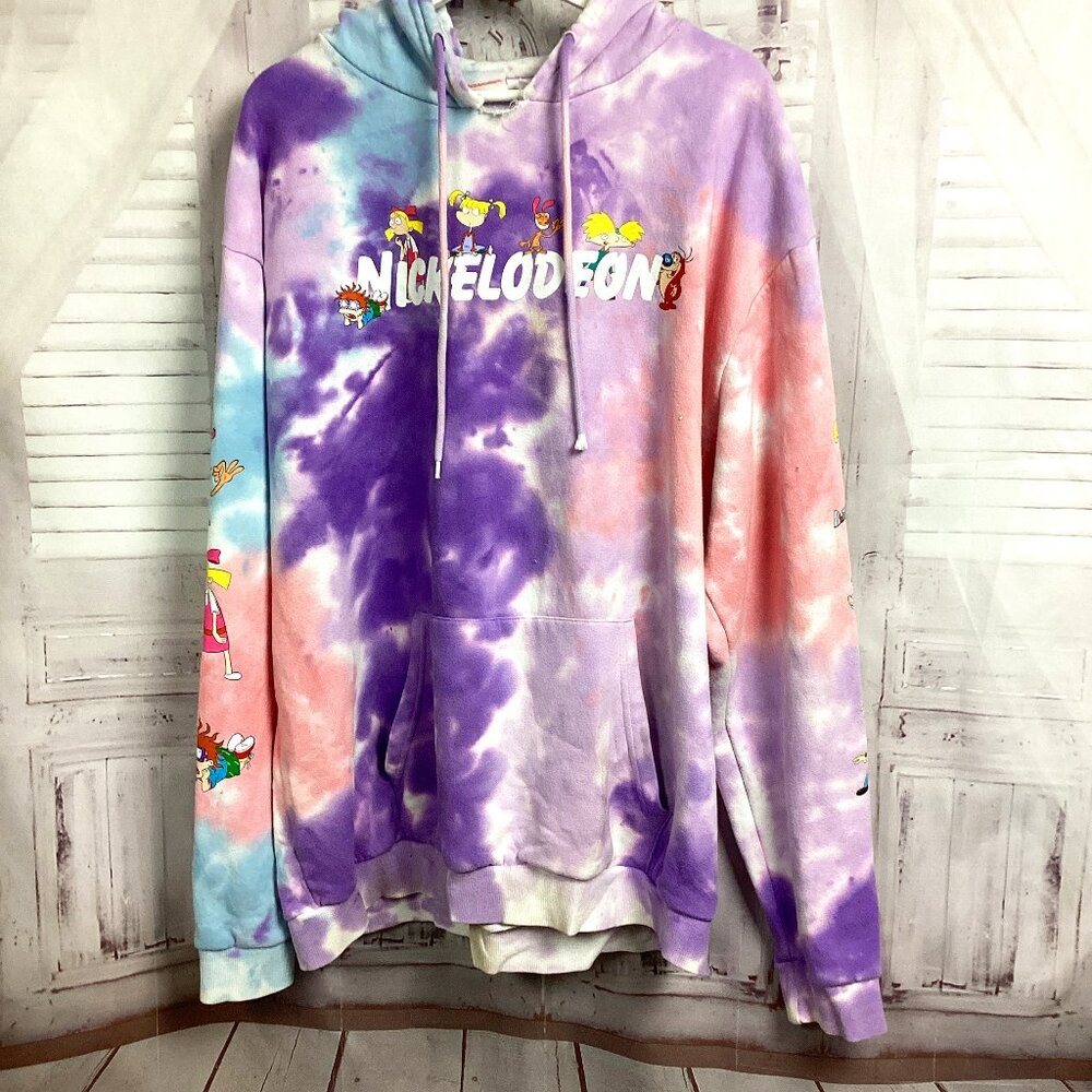 Nickelodeon Tie-dye Sweatshirt Hoodie XL 90s